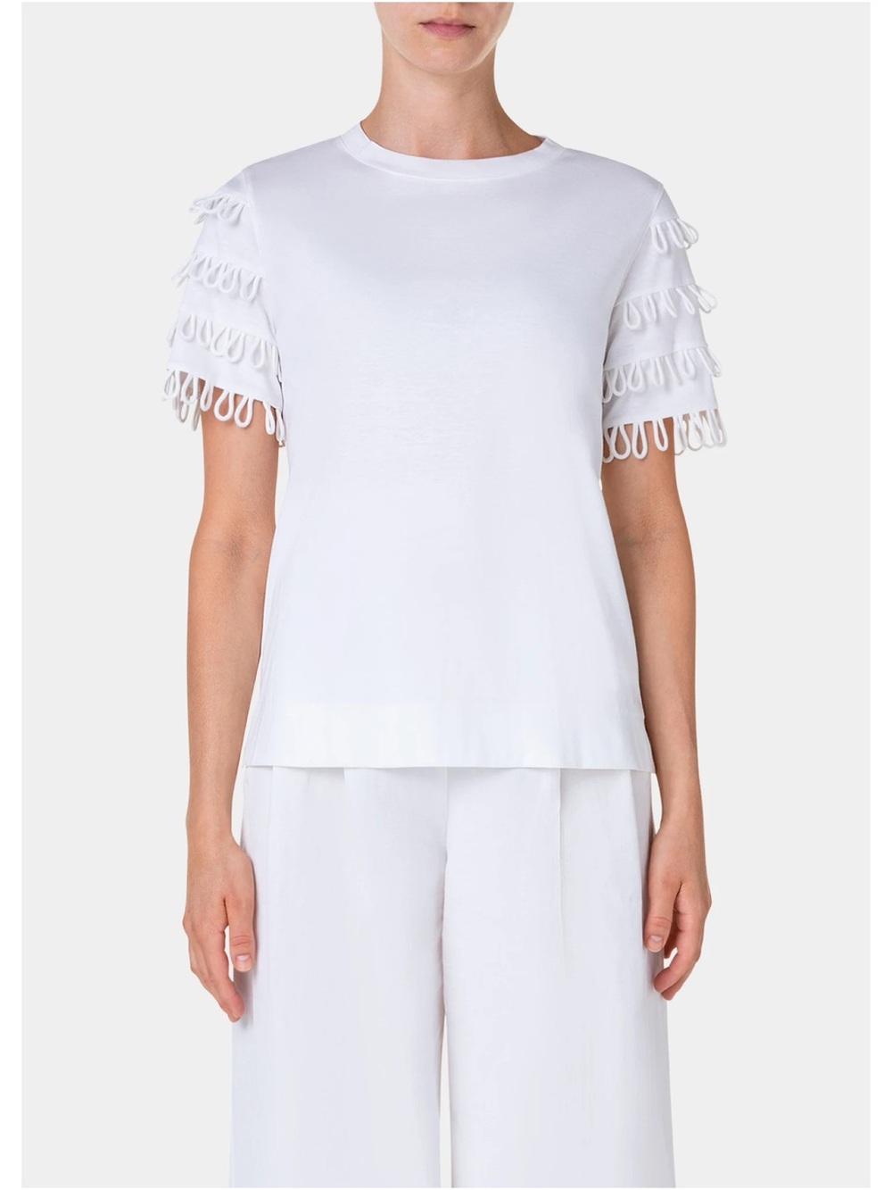 Akris Punto | Cotton T-Shirt w/ Intarsia Loop Detail